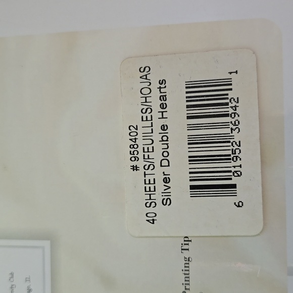 40 bulletin sheets of silver double hearts NIP - Picture 4 of 6